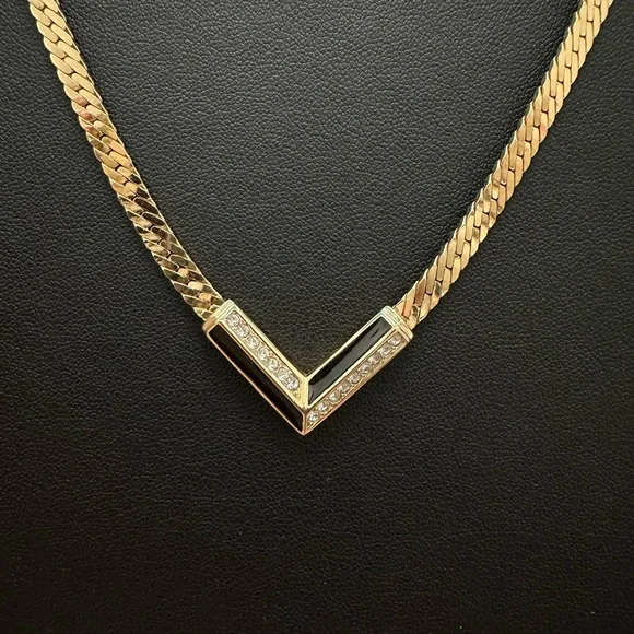 Dior Gold and Enamel Necklace -Preloved - Picture 3 of 5